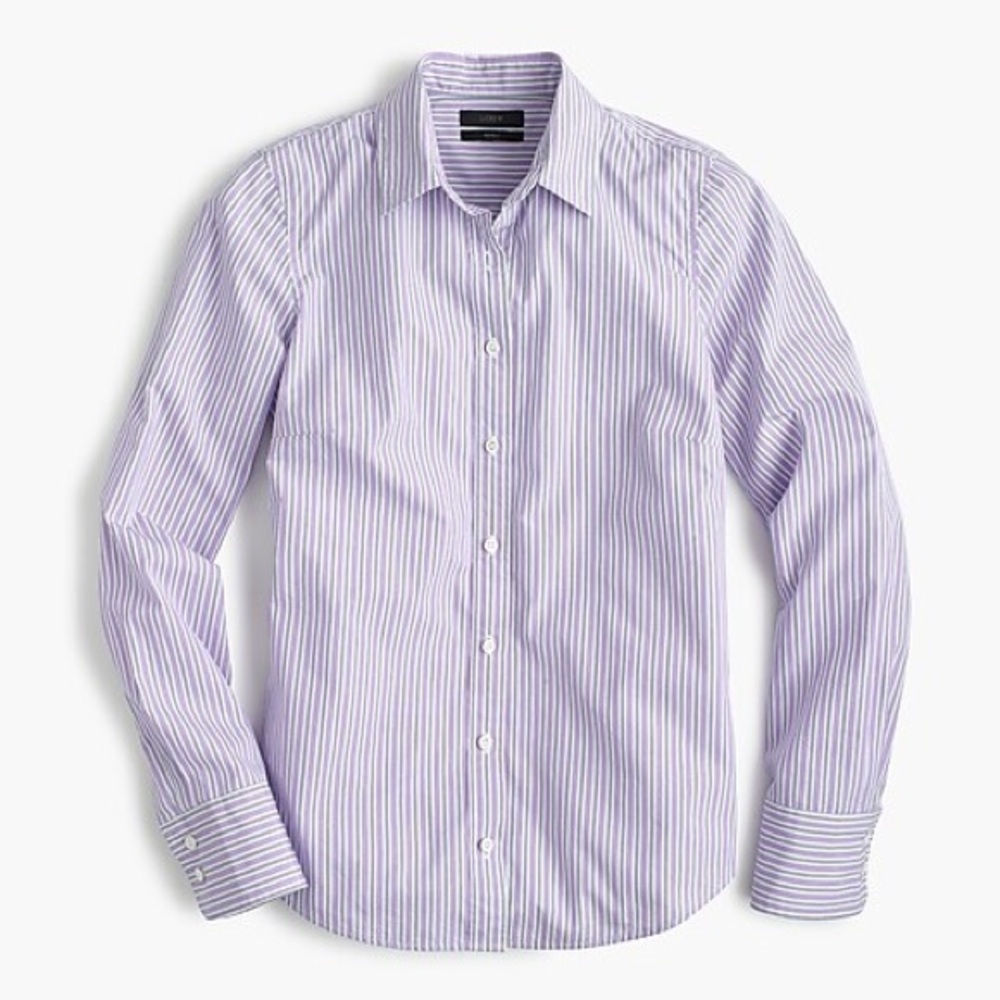 J. Crew | Perfect shirt in lilac stripe